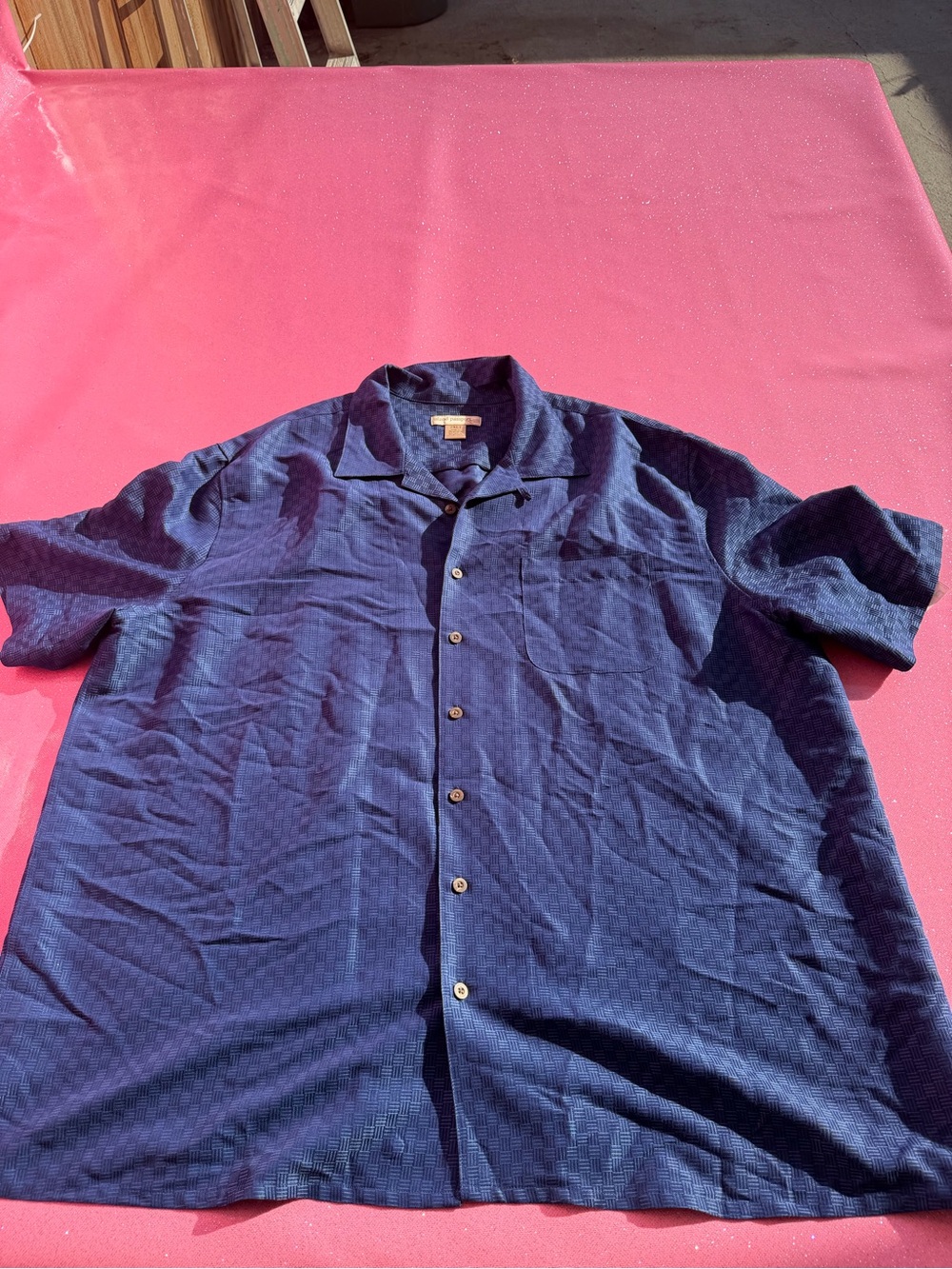 Passport Navy Blue Short-Sleeve Button-Down Shirt